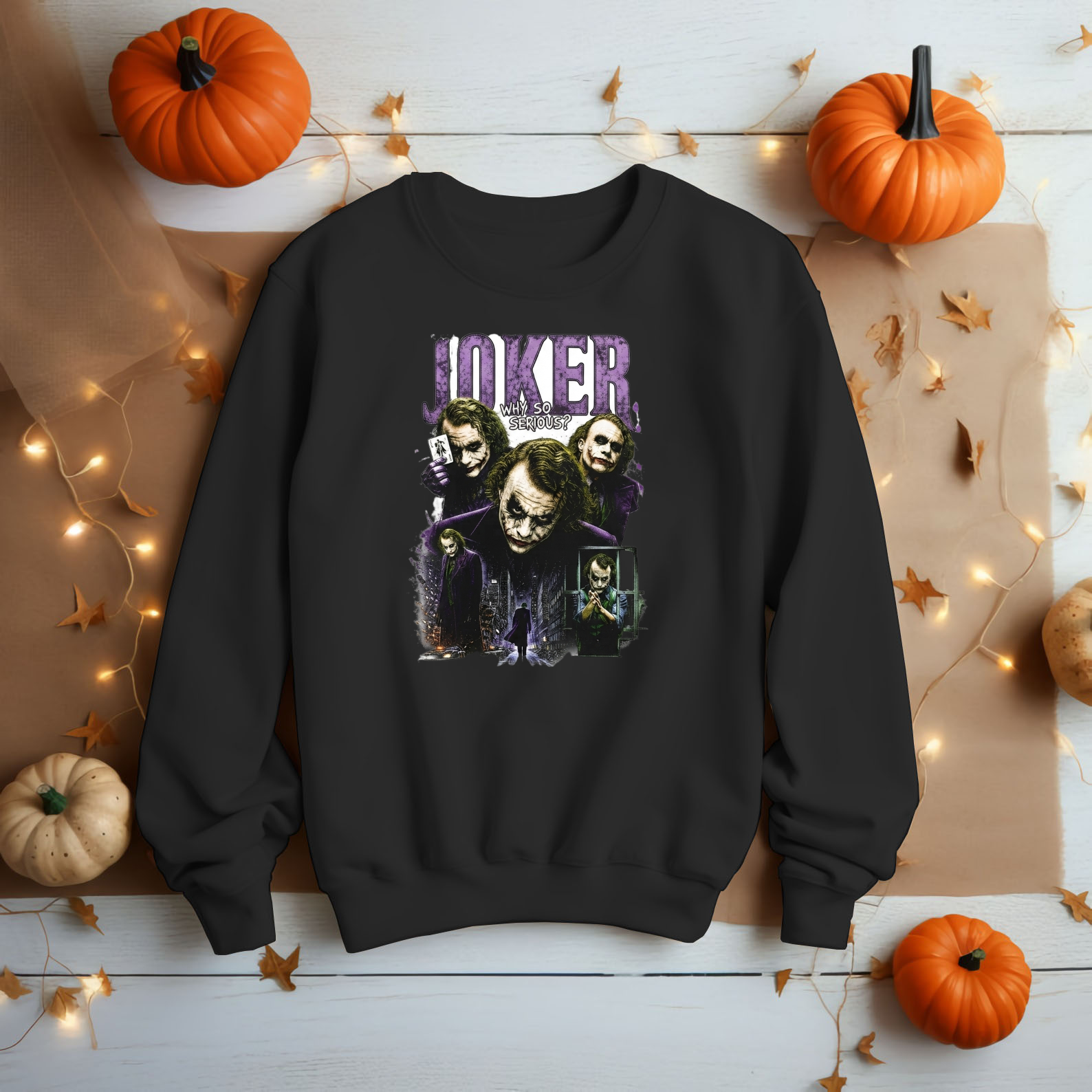 Joker Why So Serious Graphic Art Shirt Vintage Movie Tee for Fans