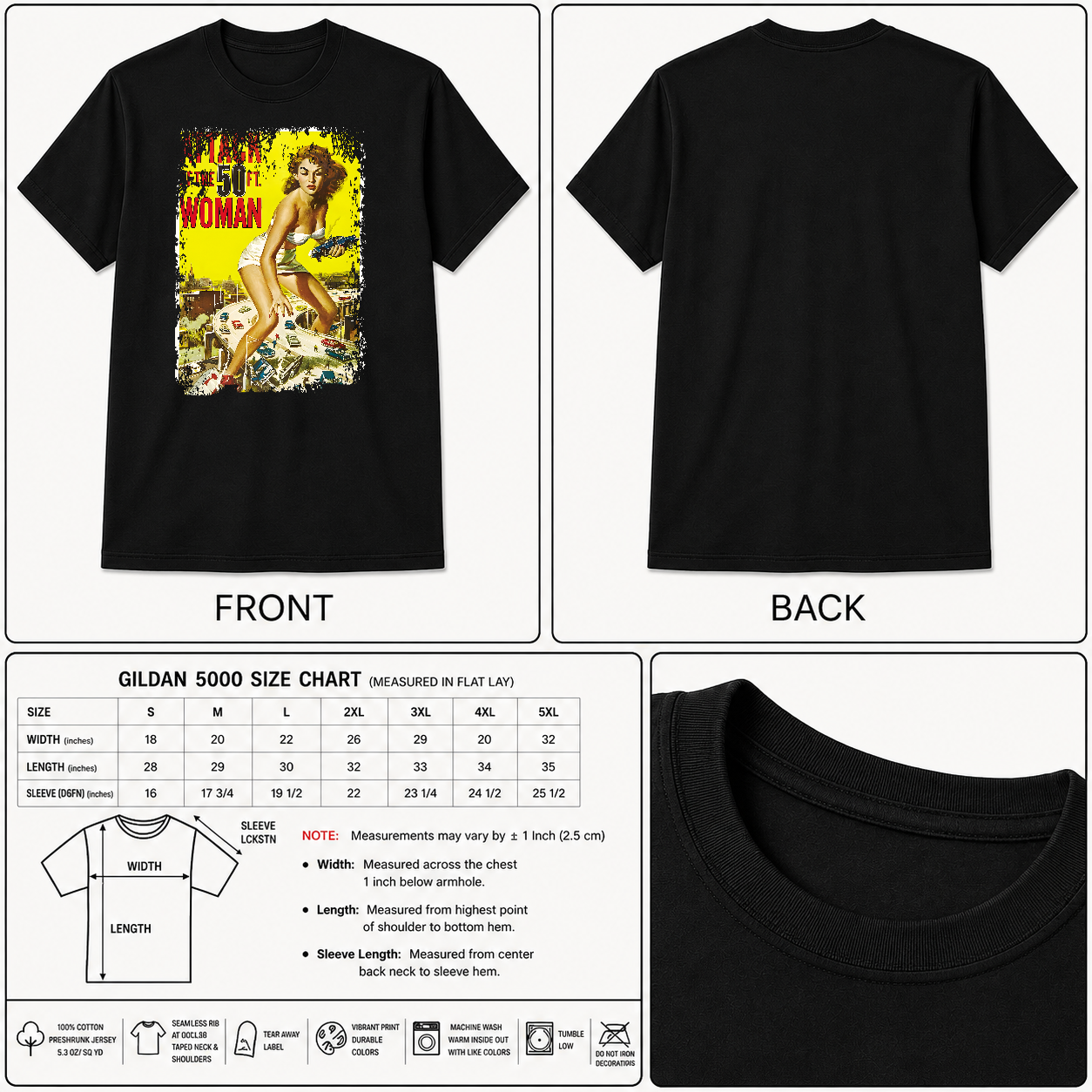 Attack of the 50ft Woman - Movie Poster Inspired Unisex Black Shirt