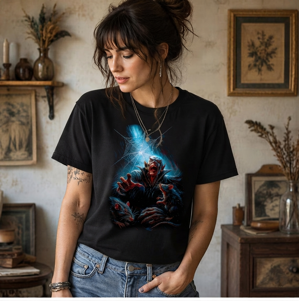 Inspired by Nosferatu –Vampire Count Rats SpiderWeb Horror Unisex Shirt