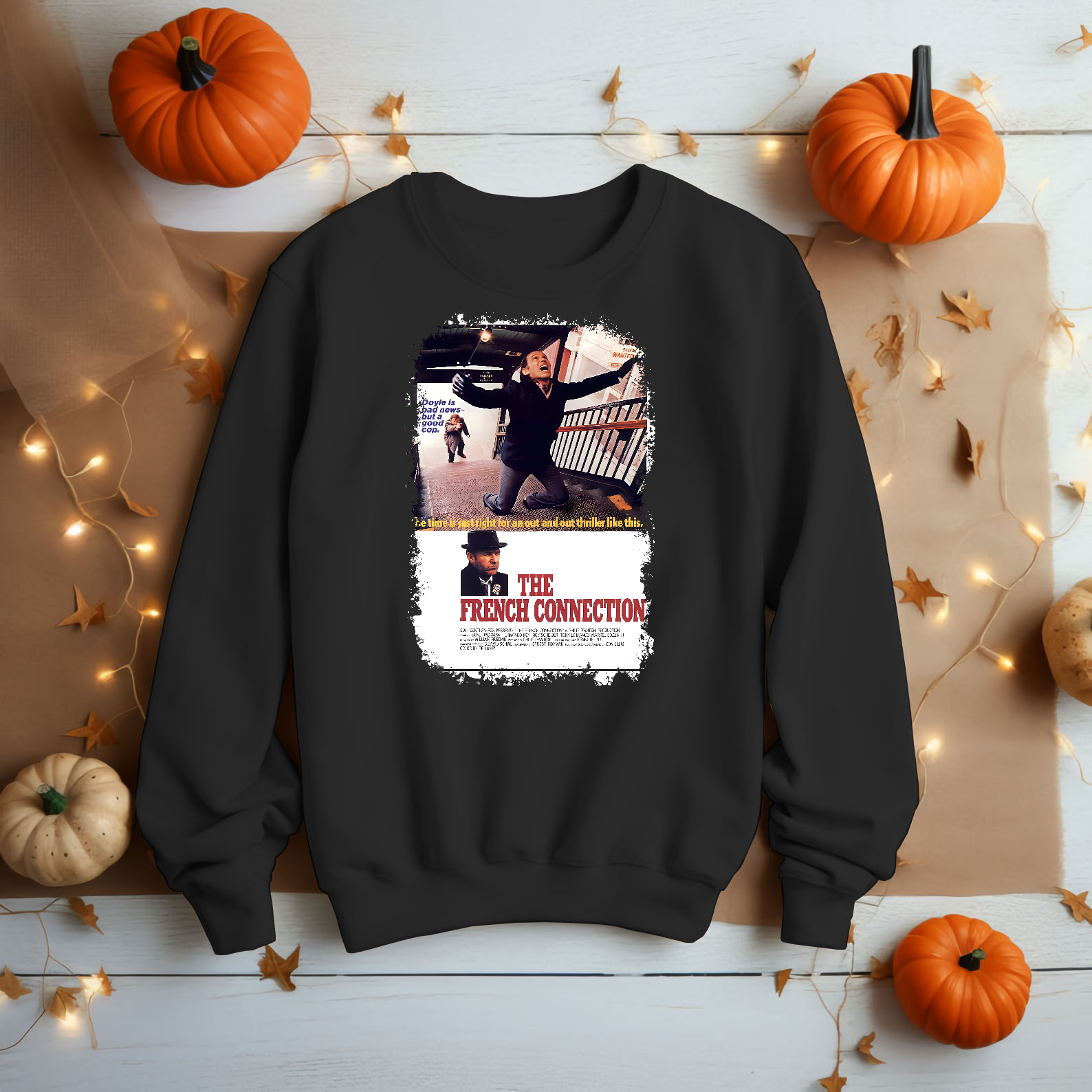 The French Connection - Movie Poster Inspired Unisex Black Shirt