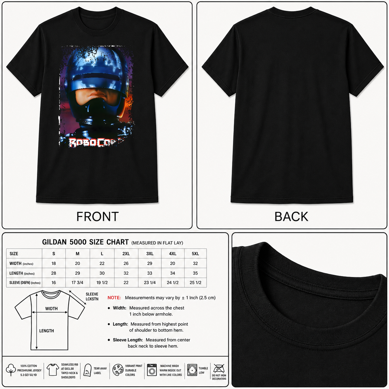 Robocop 2 - Movie Poster inspired Unisex Black Shirt - HQ