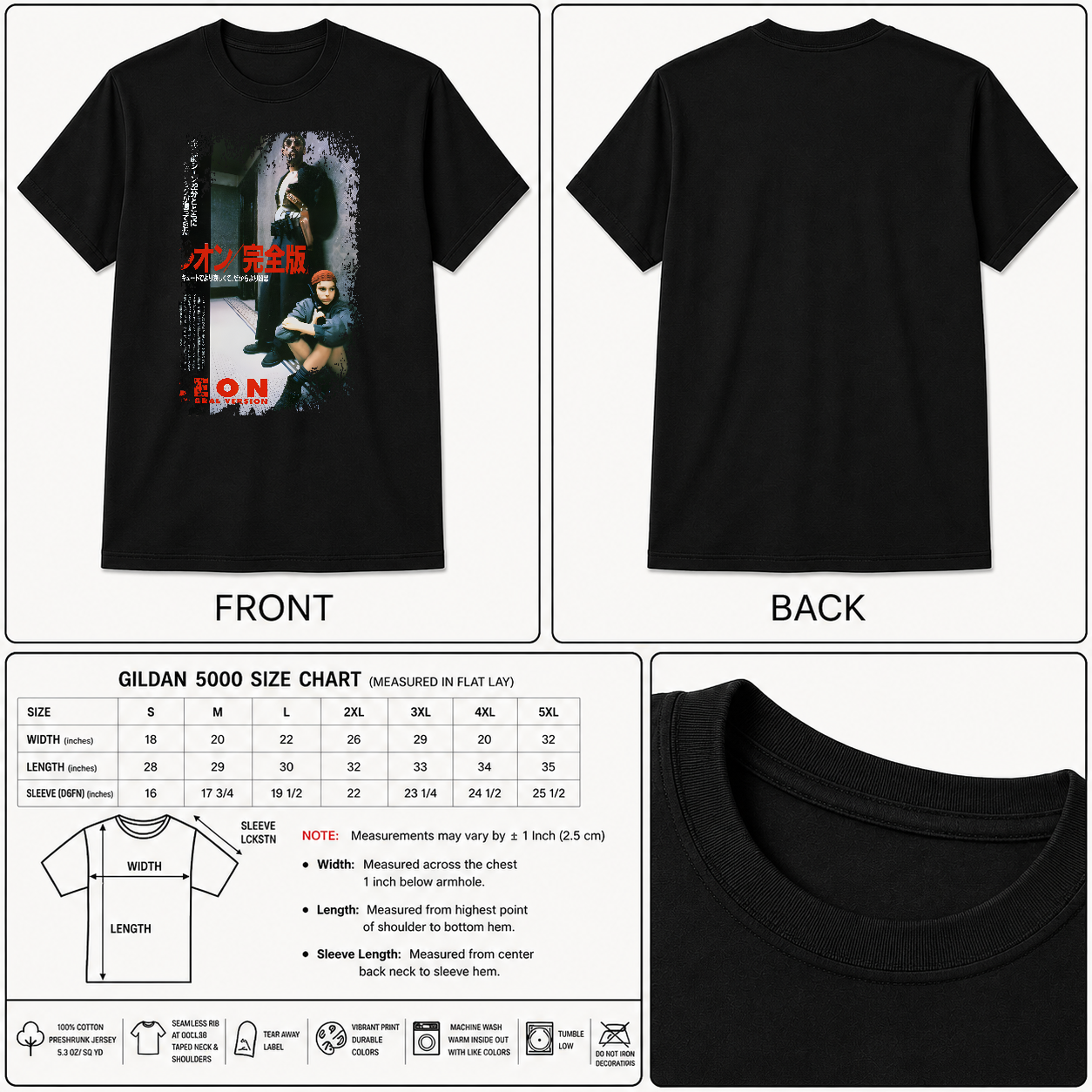 Leon - Japanese Movie Poster Inspired Unisex Black Shirt - HQ