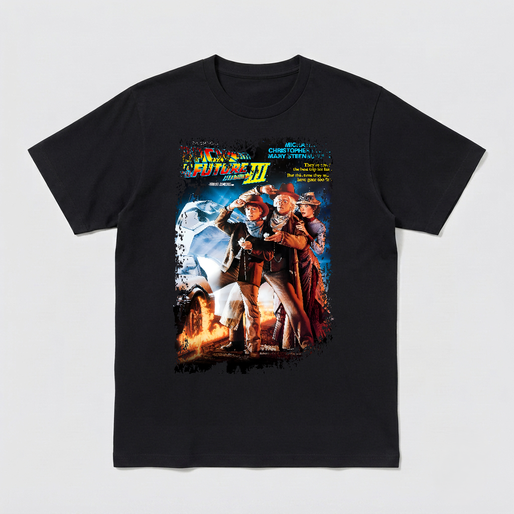 Back To The Future Part III - Movie Poster Inspired Unisex Black Shirt
