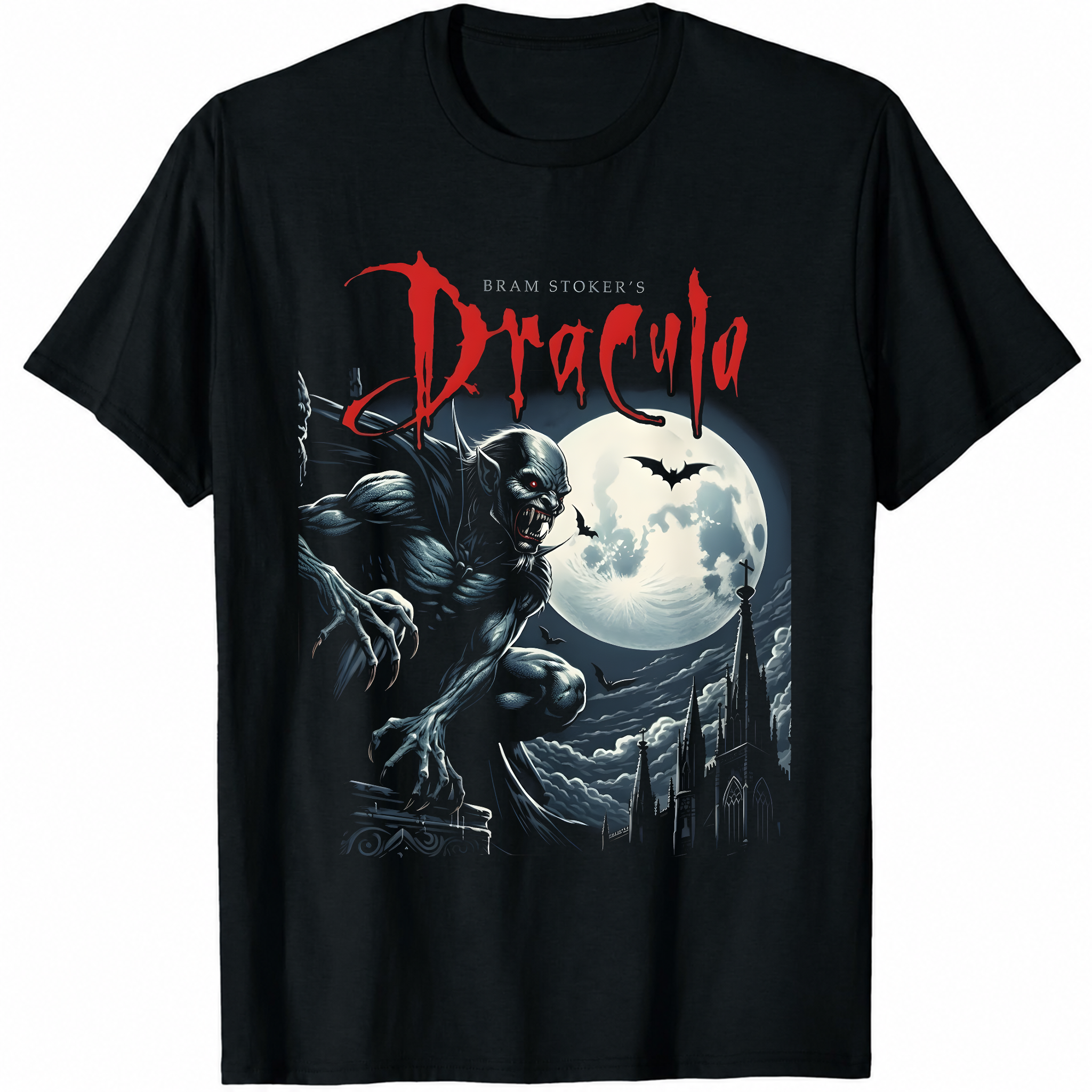 Bram Stoker's Dracula T Shirt - Vampire Classic Graphic Tee Halloween Art - New-TH82085