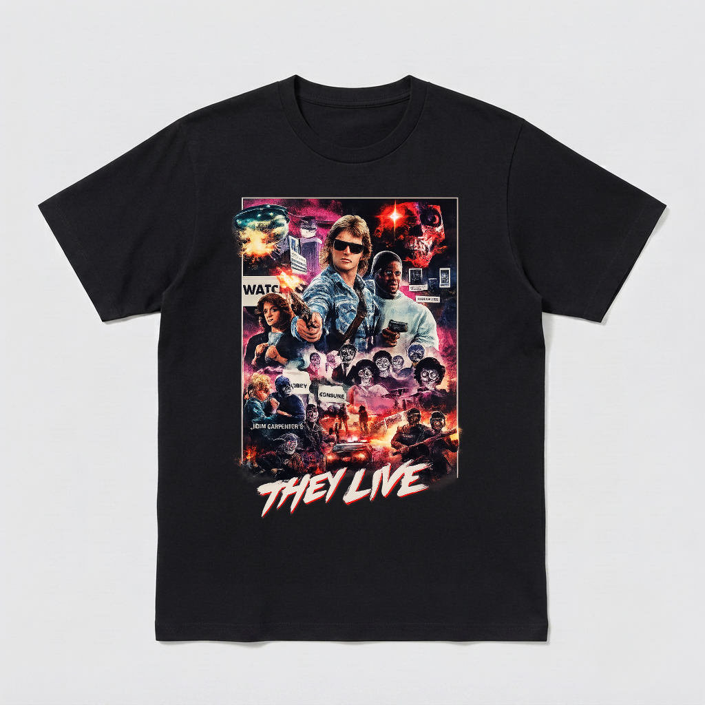 They Live Shirt Movie Poster Unisex - Retro, Horror, Piper, Vintage, Carpenter - HQ