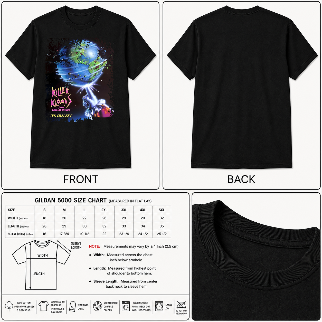 Killer Clowns from Outer Space - Movie Poster Inspired Unisex Black Shirt