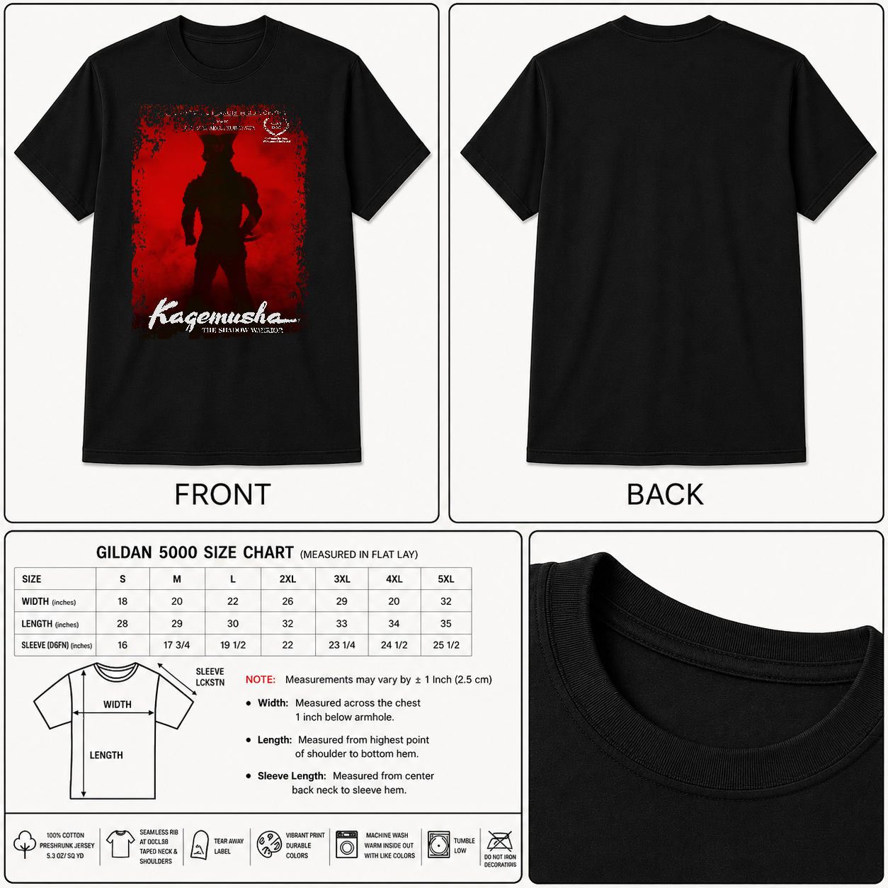 Kagemusha - Japanese Movie Poster Inspired Unisex Black Shirt