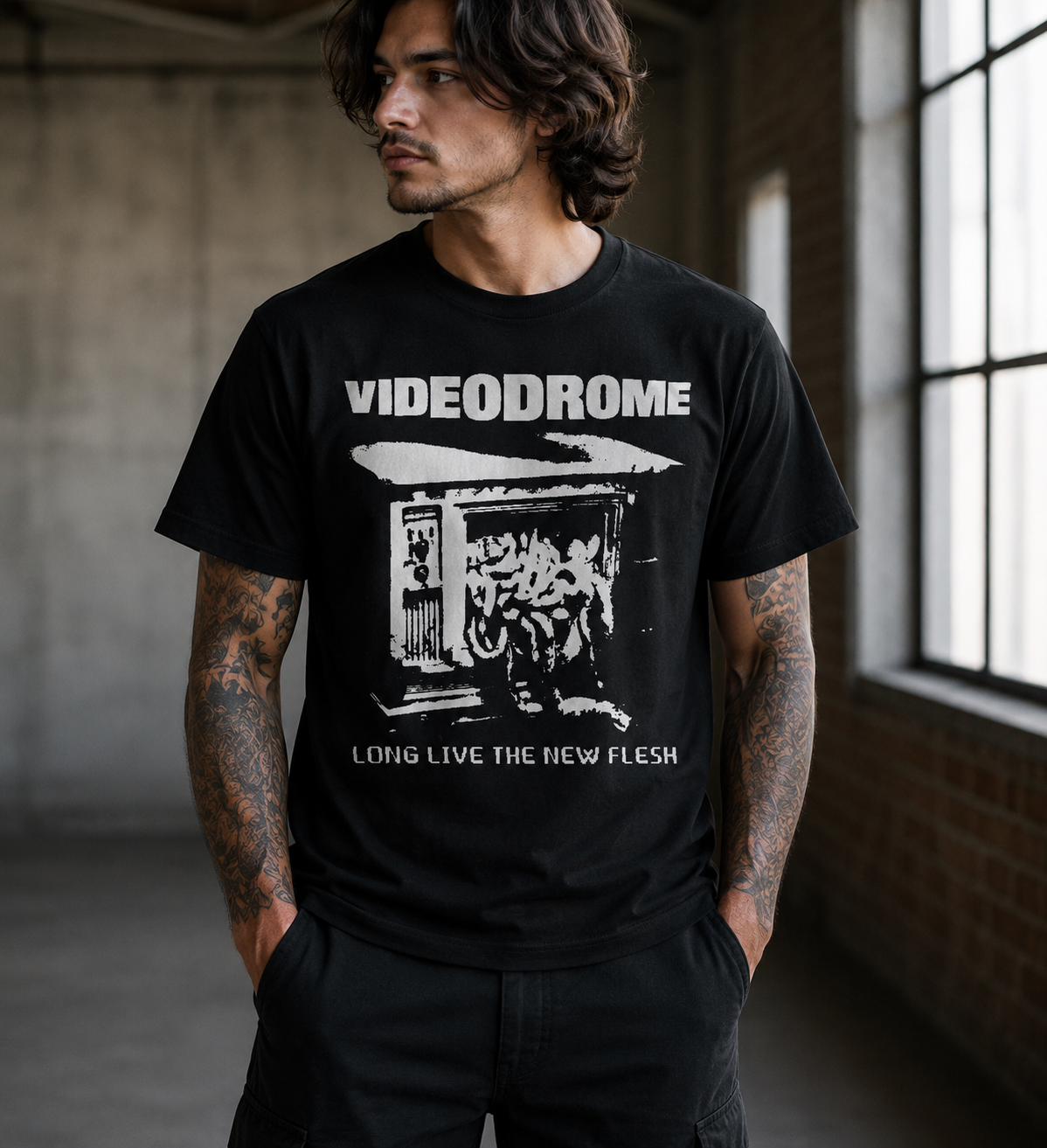 Videodrome Shirt 1983 David Cronenberg Debbie Harry James Woods Sci-Fi Horror
