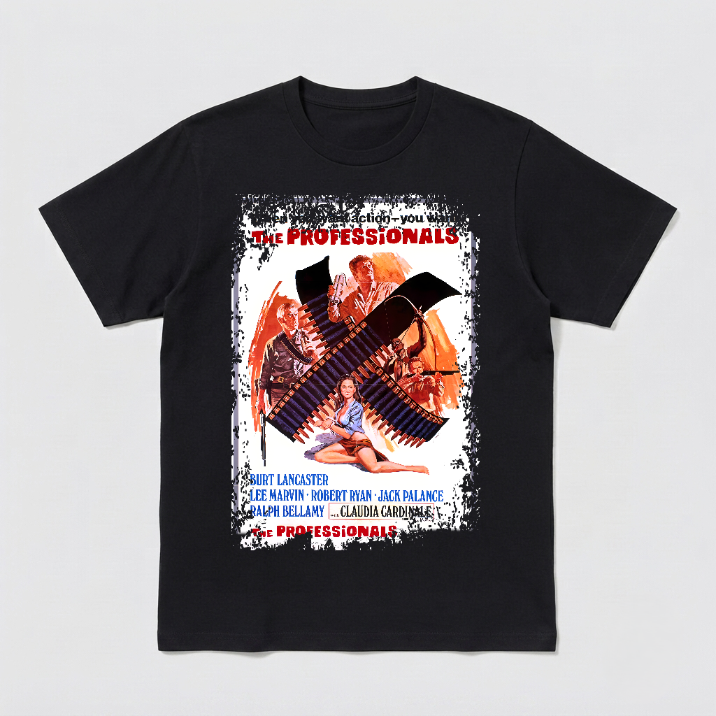 The Professionals - Western Movie Poster inspired Unisex Black Shirt