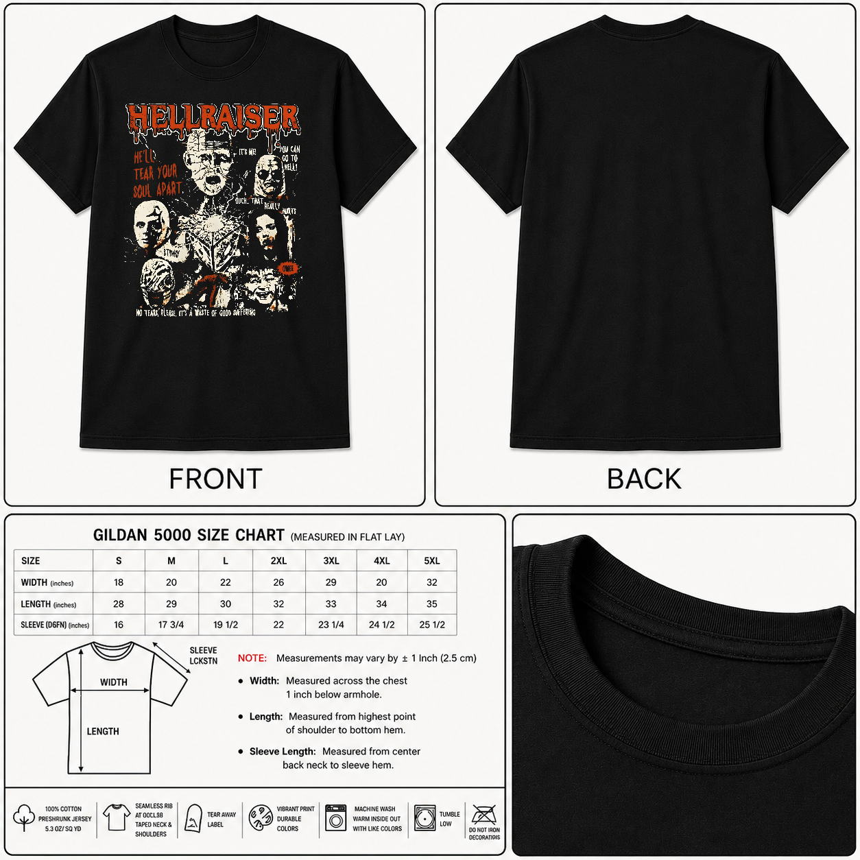 Hellraiser Movie Cenobites Unisex Tee, Horror Film T-Shirt, Cenobites Shirt-TH82028