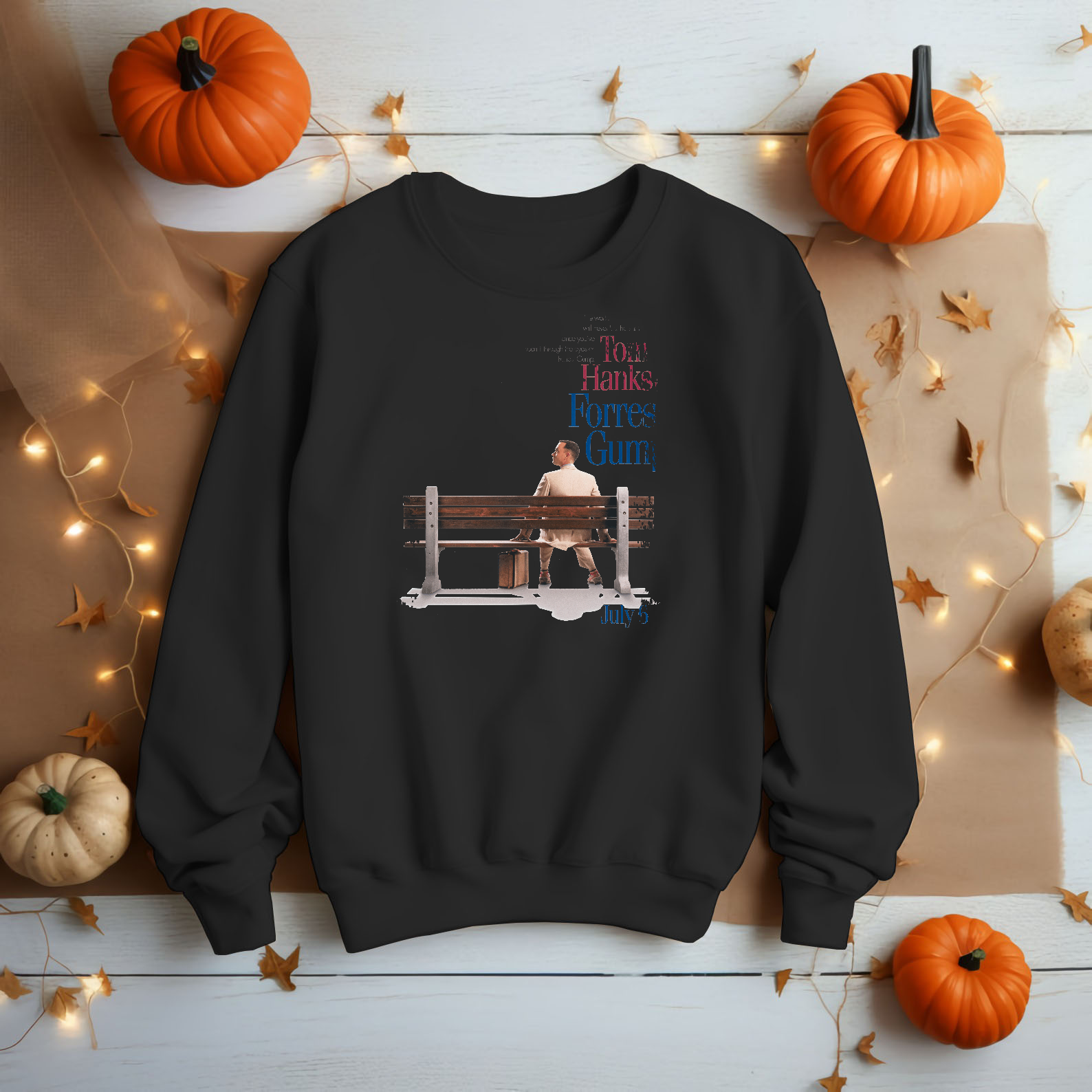 Forrest Gump - Movie Poster Inspired Unisex Black Shirt