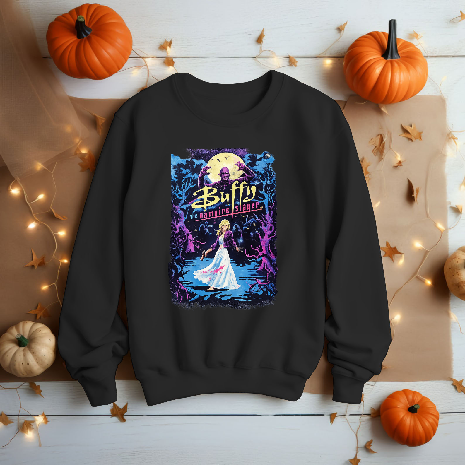 Buffy Vampire Slayer Shirt Retro Poster Art Unisex & Kids Vintage Cartoon - HQ