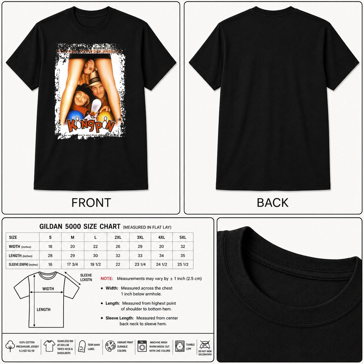 Kingpin - Movie Poster Inspired Unisex Black Shirt