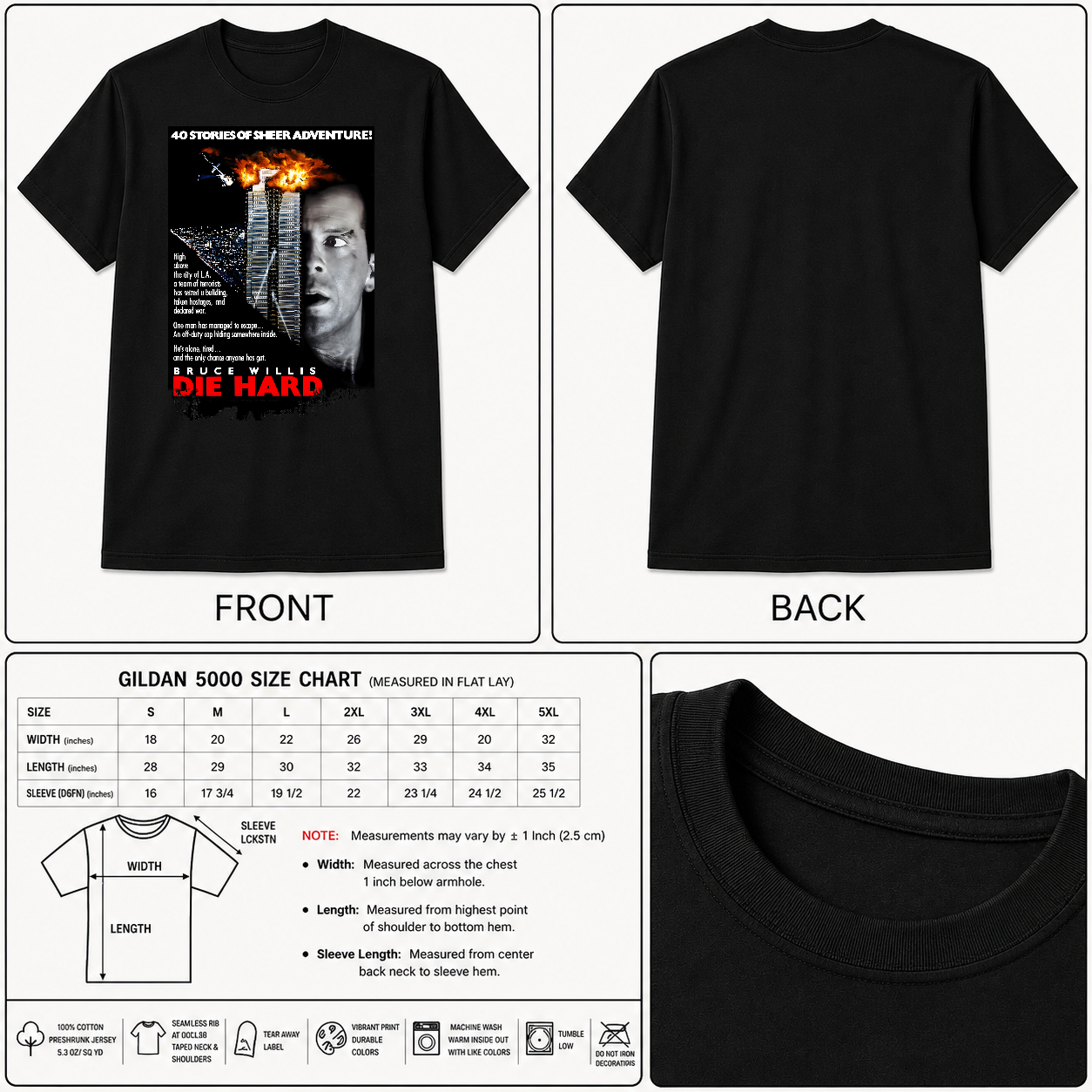 Die Hard - Movie Poster Inspired Unisex Black Shirt