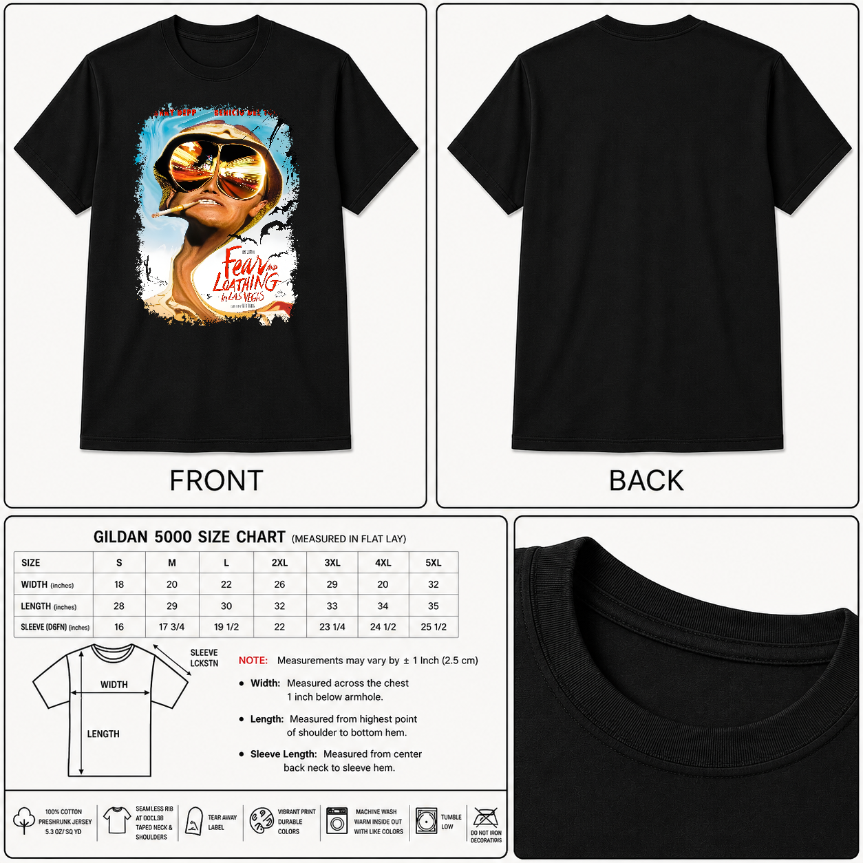 Fear & Loathing in Las Vegas - Movie Poster Inspired Unisex Black Shirt