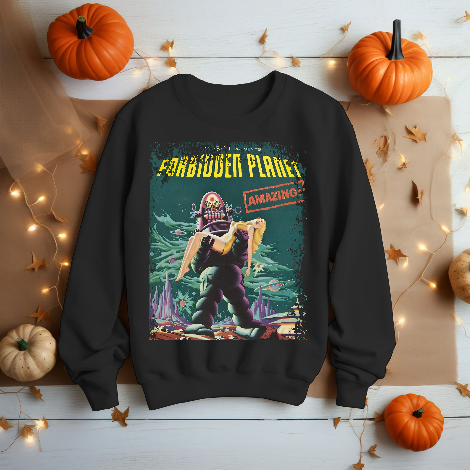 The Forbidden Planet - Movie Poster Inspired Unisex Black Shirt