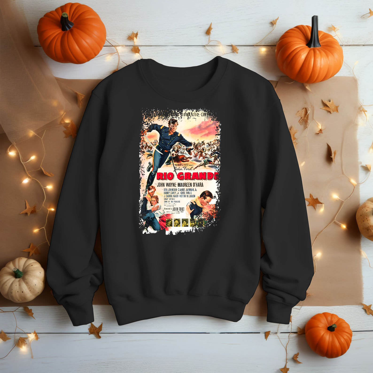 Rio Grande - Western Movie Poster inspired Unisex Black Shirt