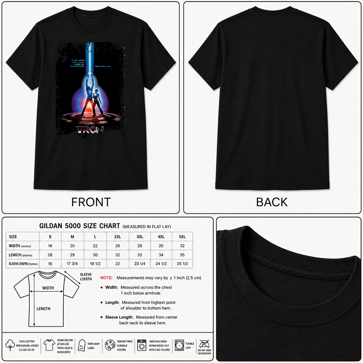 Tron - Movie Poster inspired Unisex Black Shirt - HQ