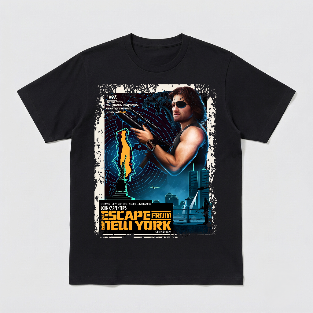 Escape From New York - Movie Poster Inspired Unisex Black T-Shirt - HQ