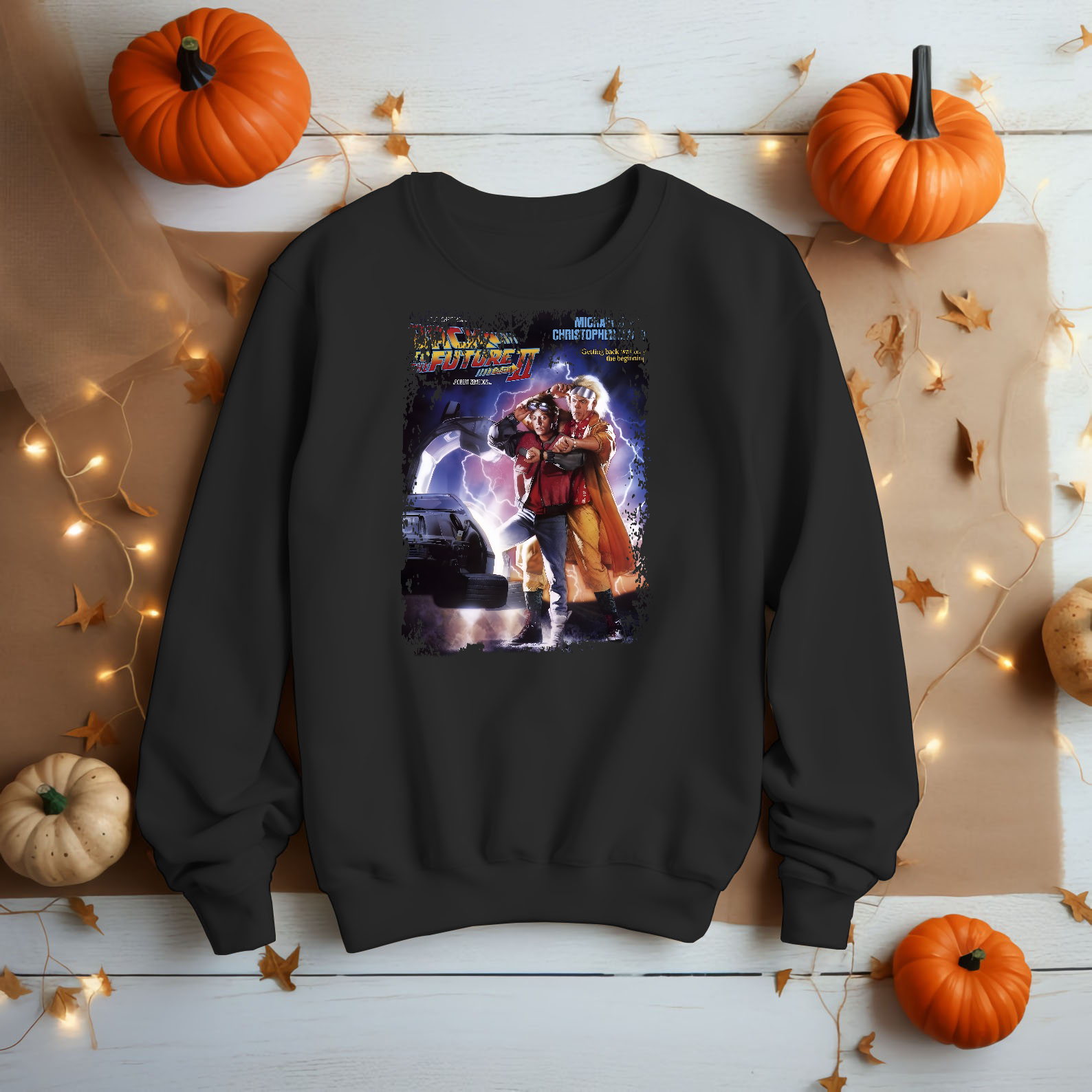Back To The Future Part II - Movie Poster Inspired Unisex Black Shirt