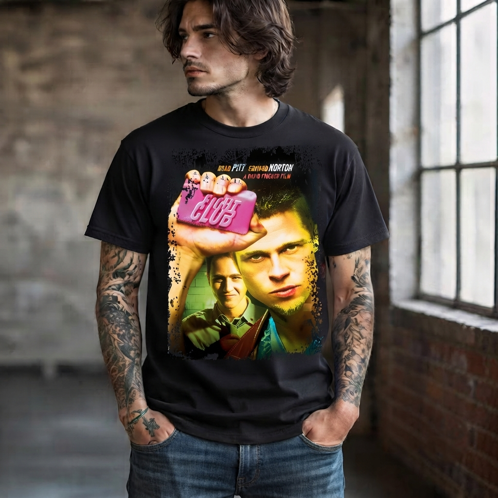 Fight Club - Movie Poster Inspired Unisex Black Shirt