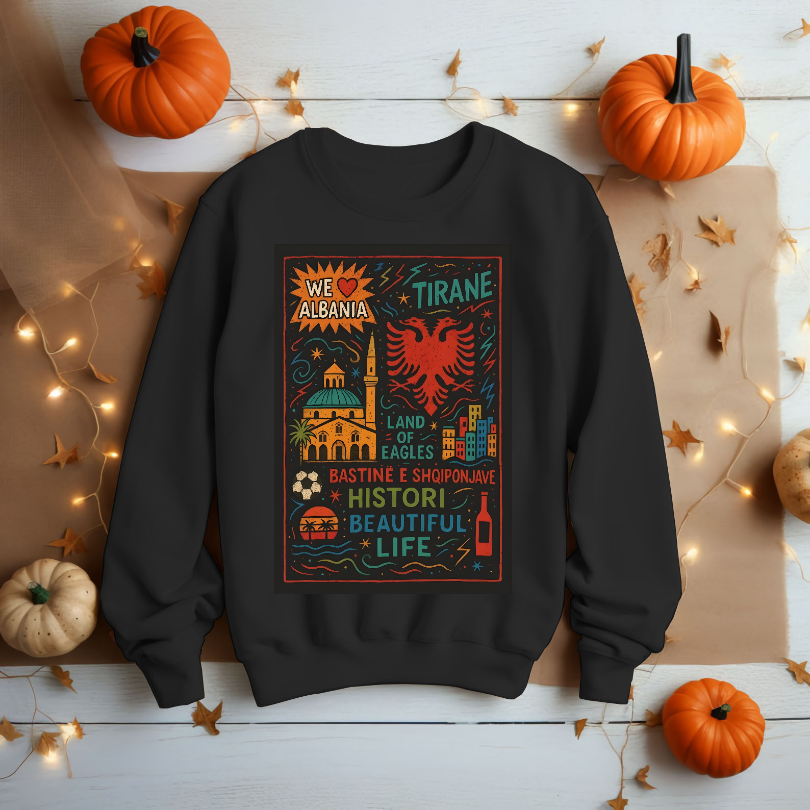 Albania Tirane Travel Vintage Graphic Tourist Shirt - HQ