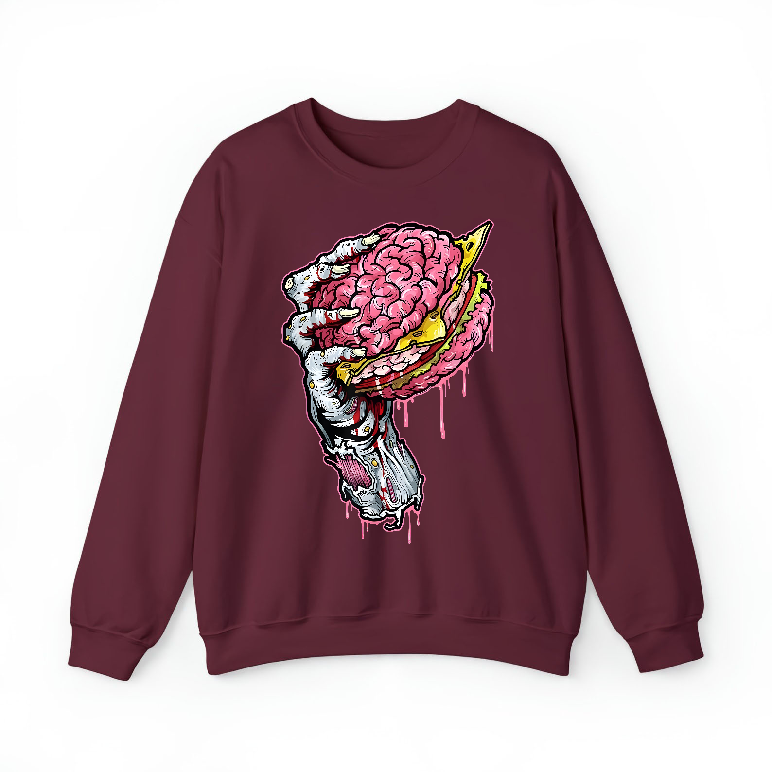 Zombie Brain Hamburger Halloween Horror Humor T-Shirt-TH82093