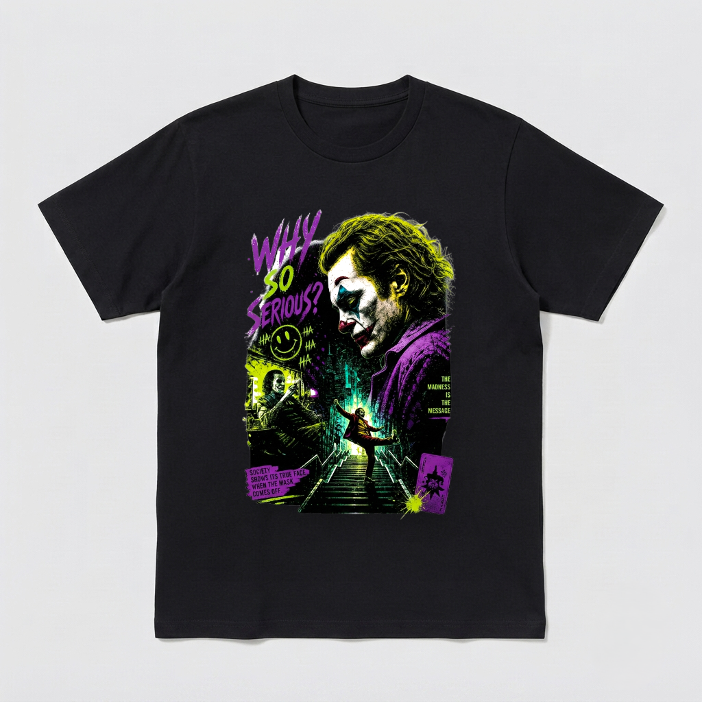 Joker Why So Serious Graphic Shirt Vintage Style Movie Art Tee