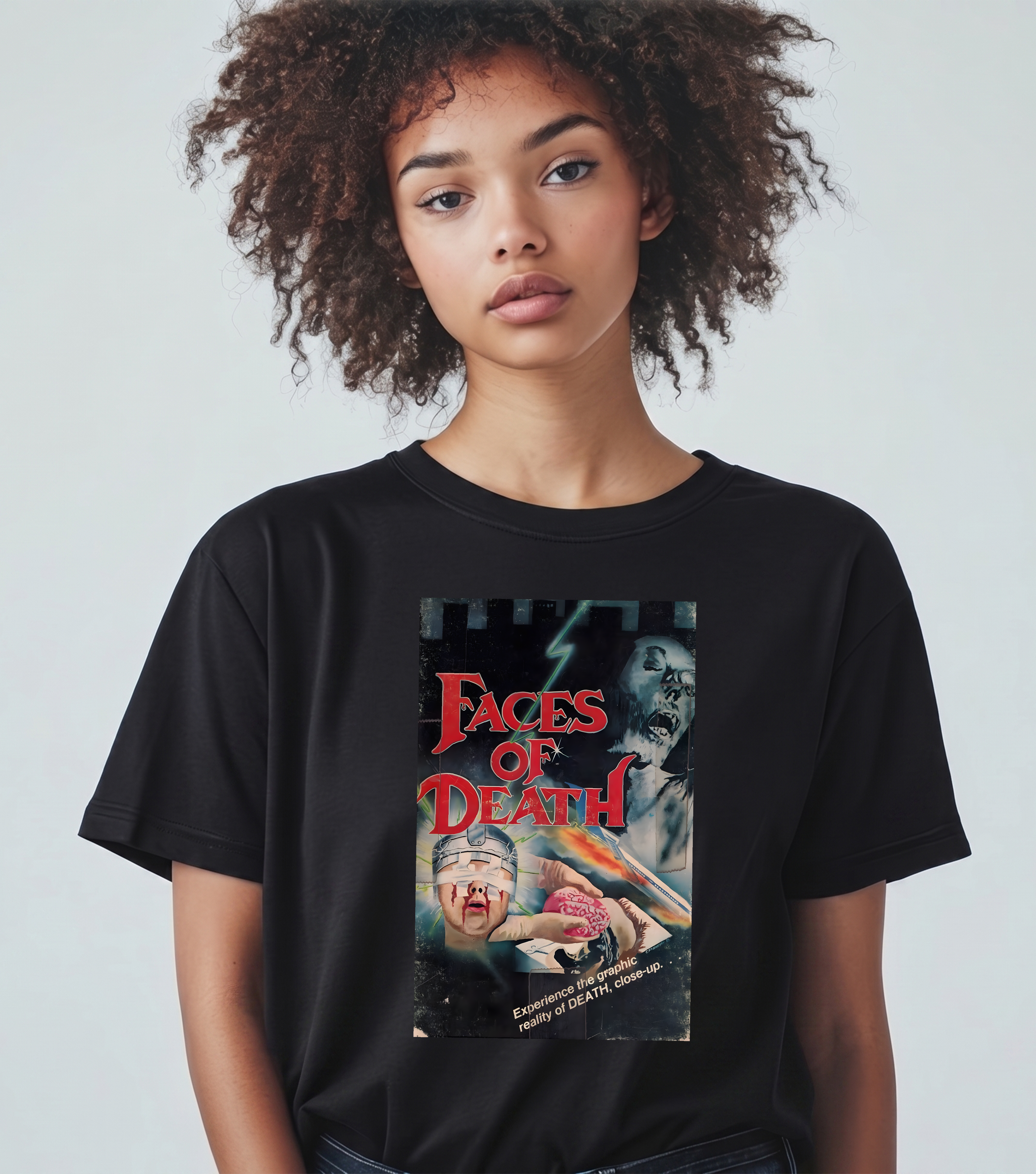 Faces Of Death T Shirt - 70's Horror Cult Classic Retro Tee - New-TH82083