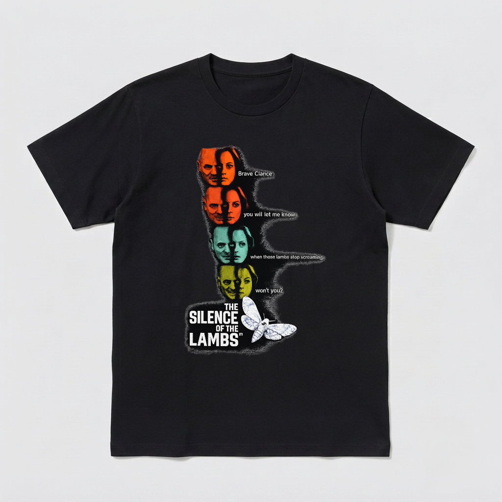 Silence Of The Lambs Shirt Retro Poster Unisex Vintage Movie Horror Hannibal - HQ
