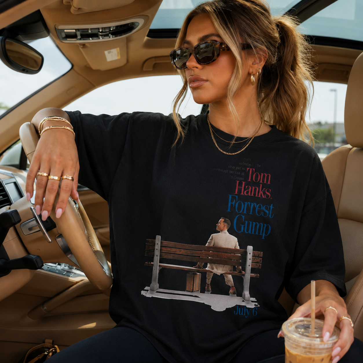 Forrest Gump - Movie Poster Inspired Unisex Black Shirt