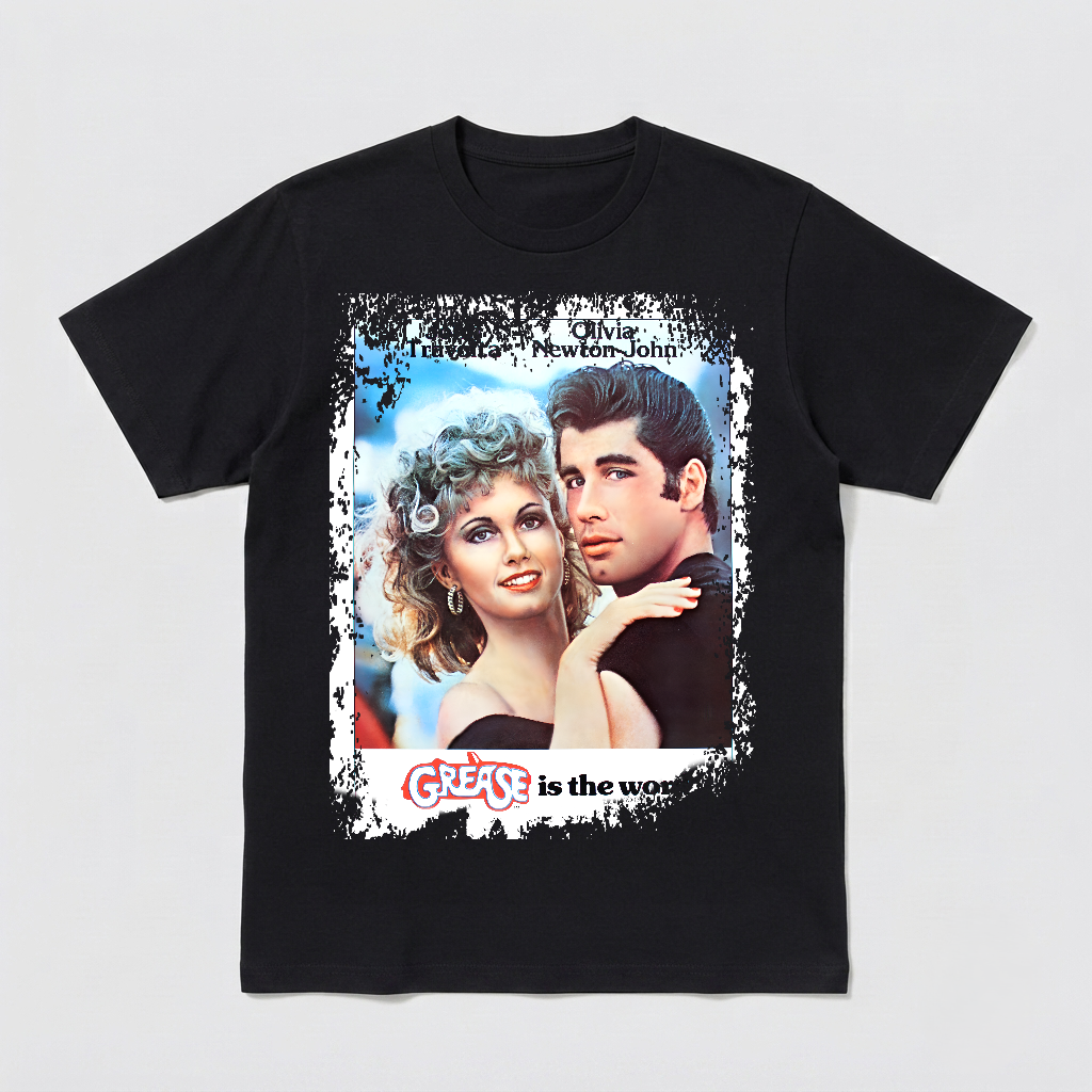 Grease - Movie Poster Inspired Unisex Black Shirt