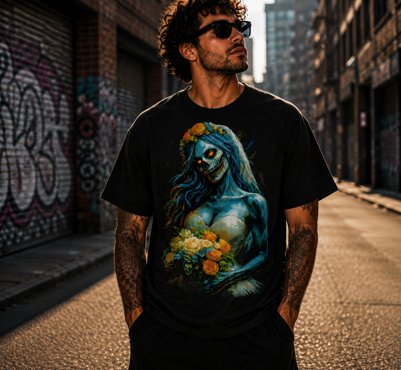 Inspired by Corpse Bride – Zombie Bride Dark Art Unisex Black Shirt