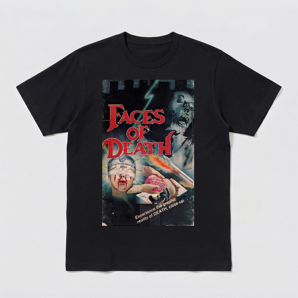 Faces Of Death T Shirt - 70's Horror Cult Classic Retro Tee - New-TH82083