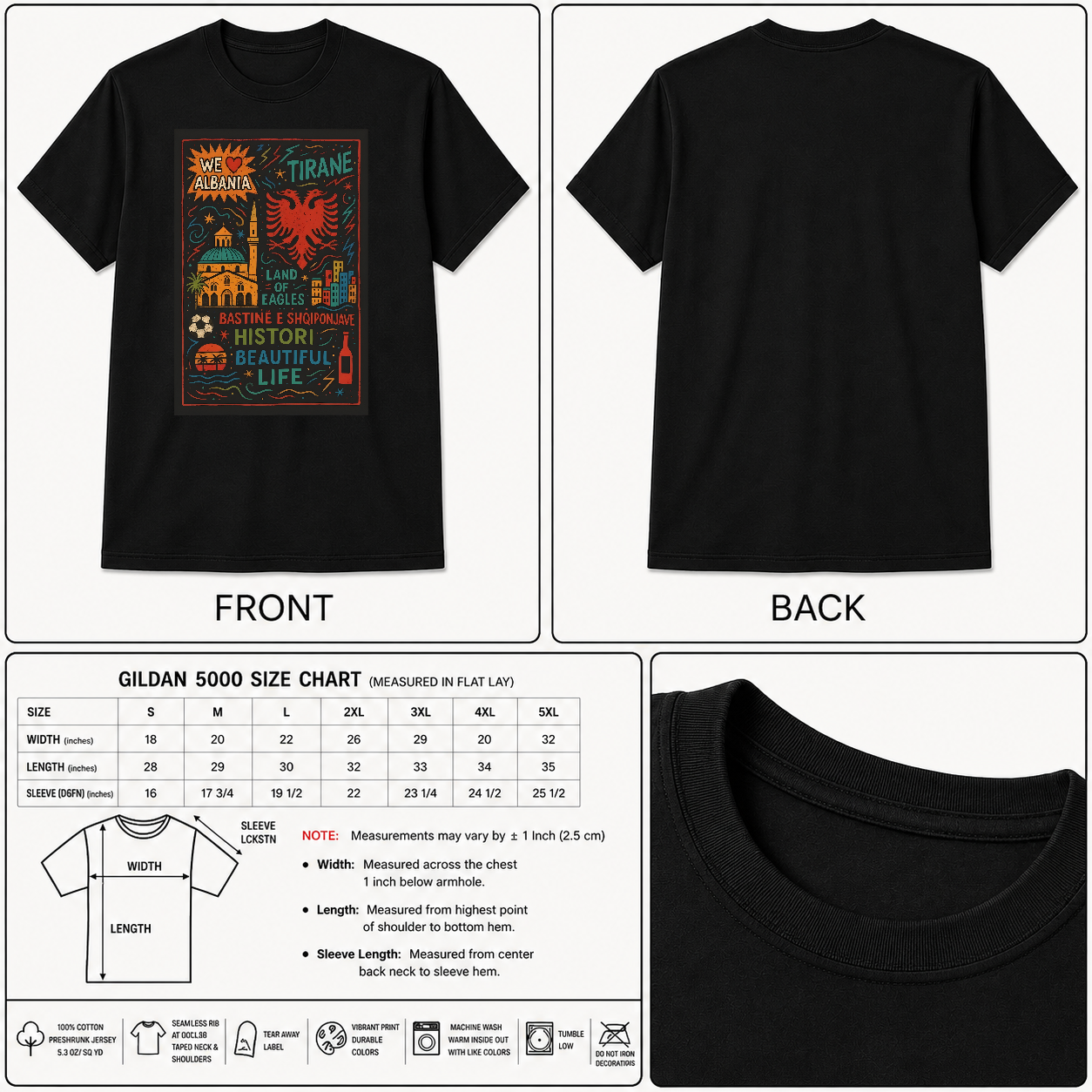 Albania Tirane Travel Vintage Graphic Tourist Shirt - HQ