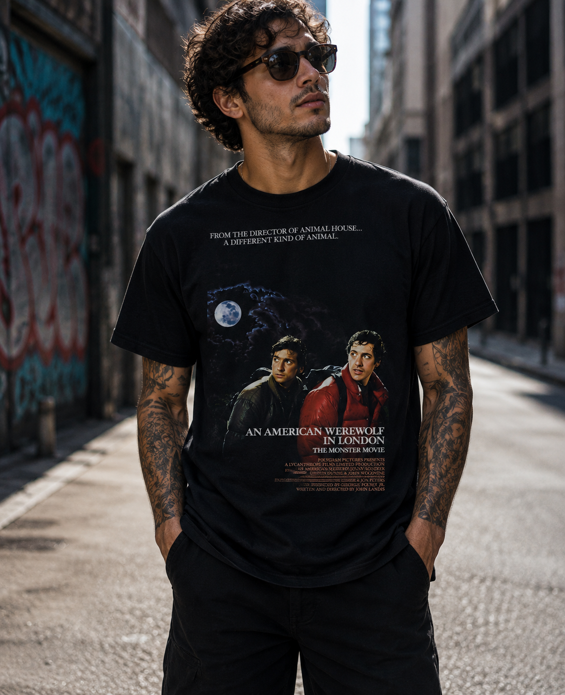 An American Werewolf in London - Movie Poster Inspired Unisex Black Shirt