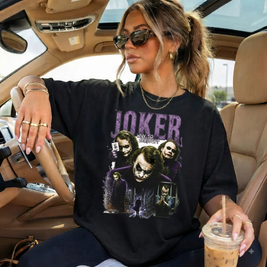 Joker Why So Serious Graphic Art Shirt Vintage Movie Tee for Fans