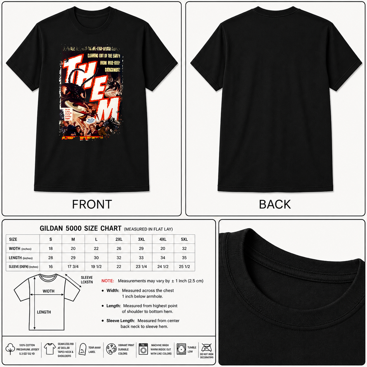Them (1954) - Movie Poster inspired Unisex Black Shirt