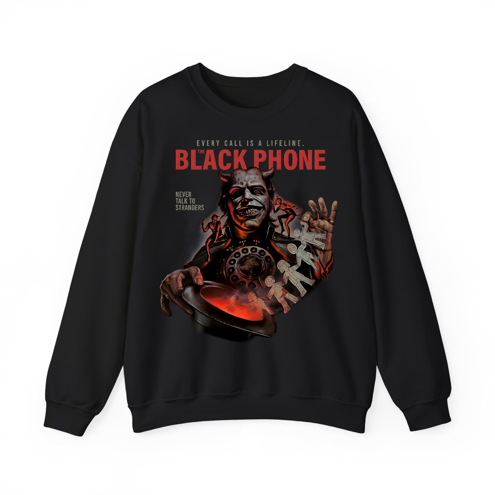 The Black Phone Never Talk To Strangers Horror Movie T-shirt Black S-3XL-TH82010