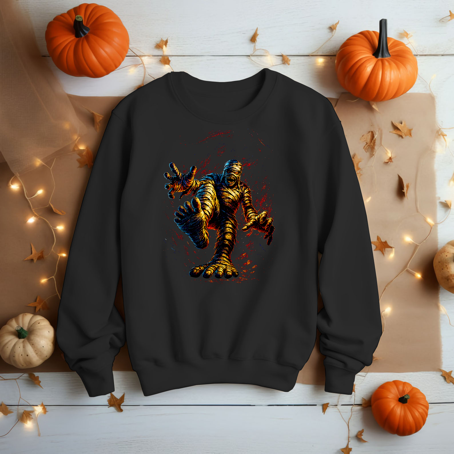Evil Horror Mummified Mummy Unique Halloween Style Unisex Black Shirt