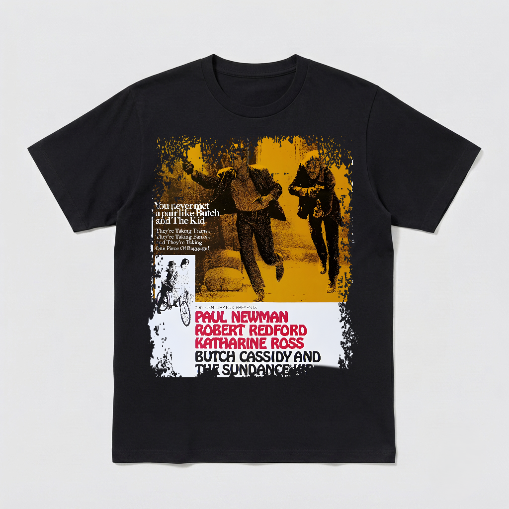 Butch Cassidy & The Sundance Kid - Western Movie Poster Unisex Black Shirt