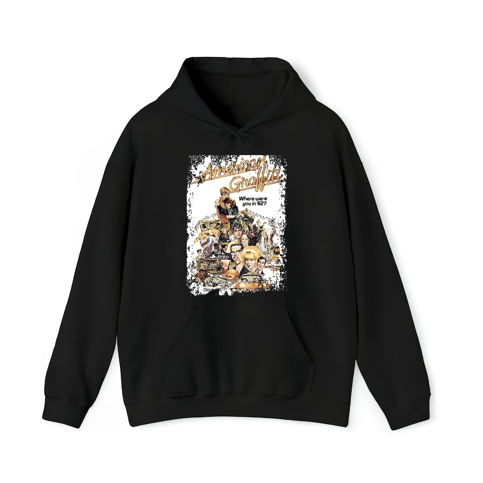 American Graffiti - Movie Poster Inspired Unisex Black T-Shirt - HQ3
