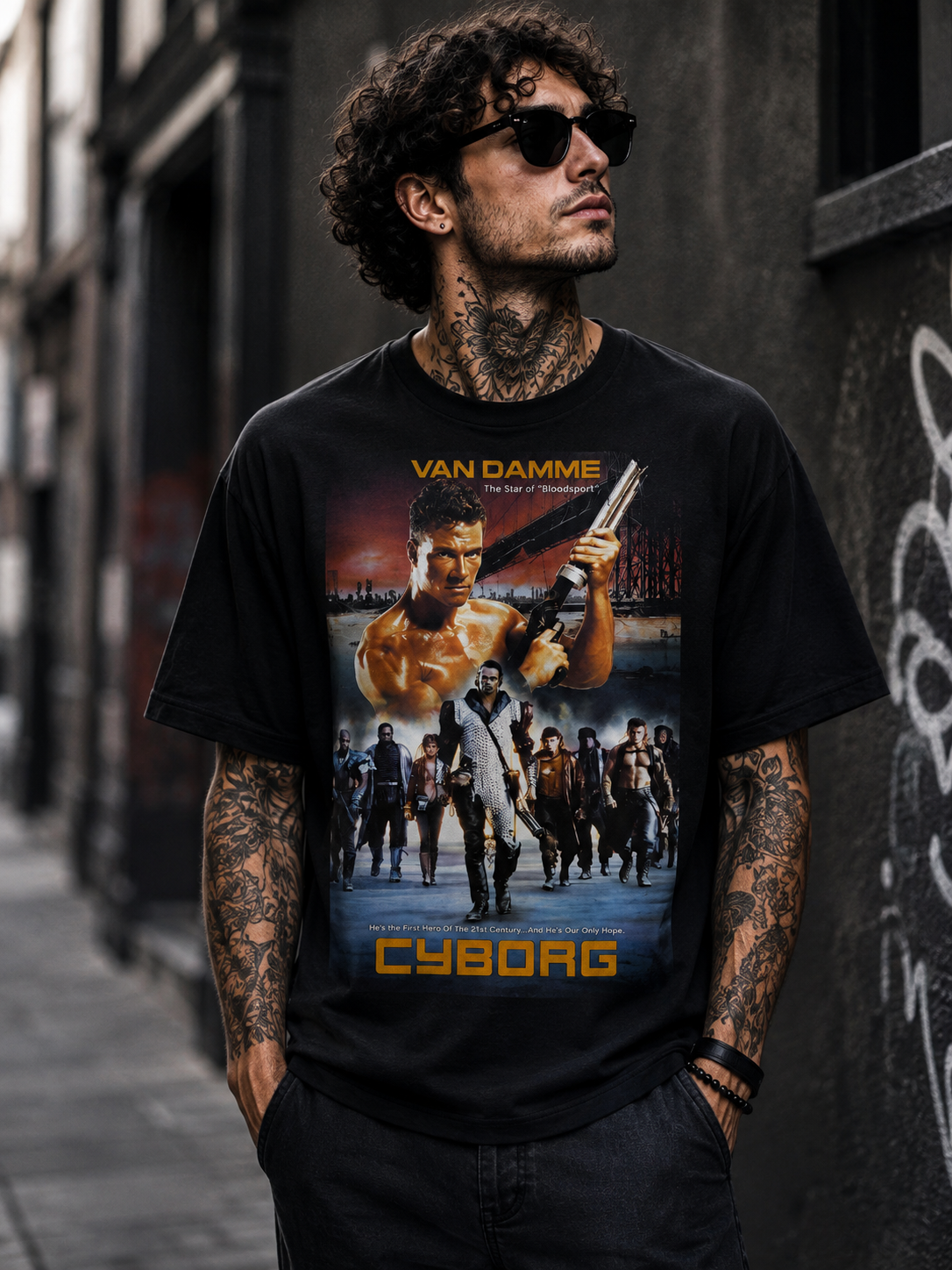 Cyborg - Movie Poster Inspired Unisex Black Shirt