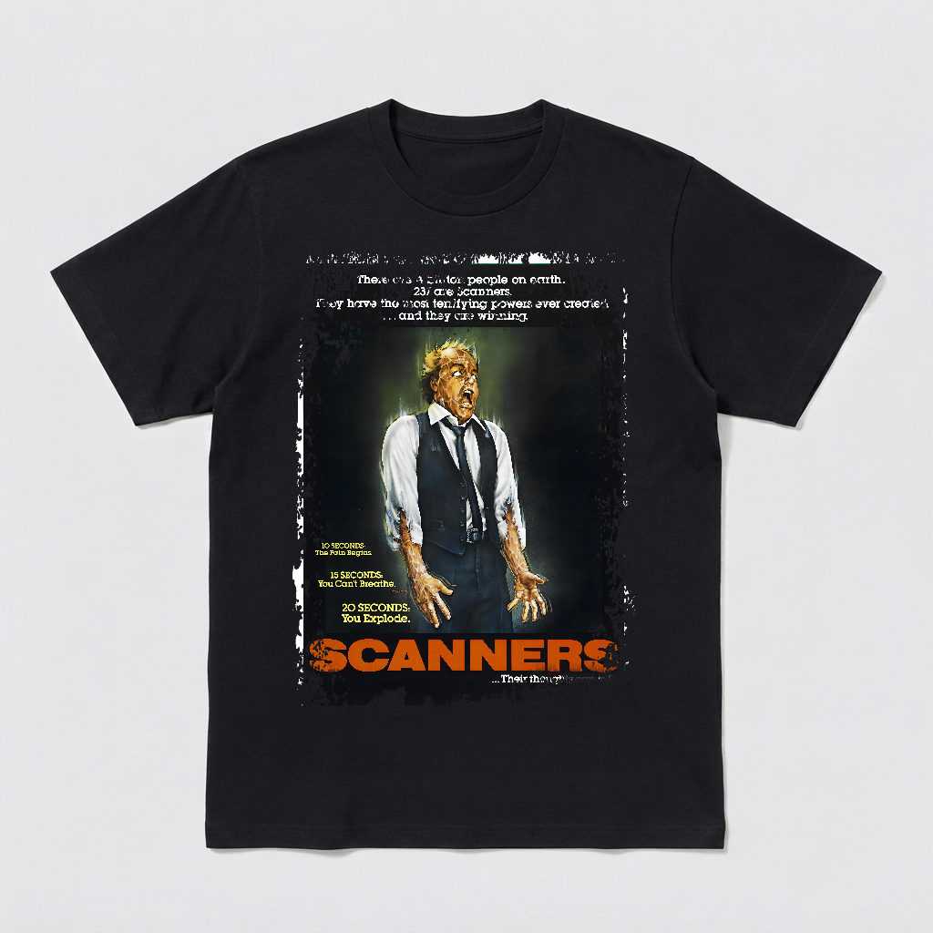 Scanners - Movie Poster inspired Unisex Black Shirt