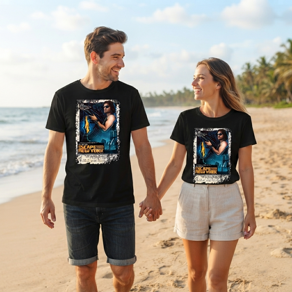 Escape From New York - Movie Poster Inspired Unisex Black T-Shirt - HQ