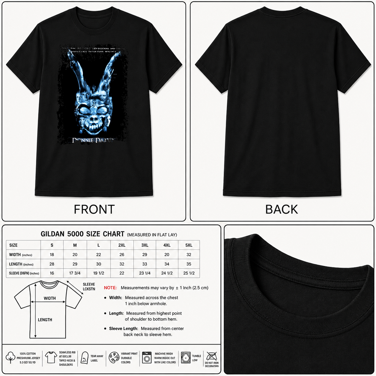 Donnie Darko - Movie Poster Inspired Unisex Black T-Shirt - HQ