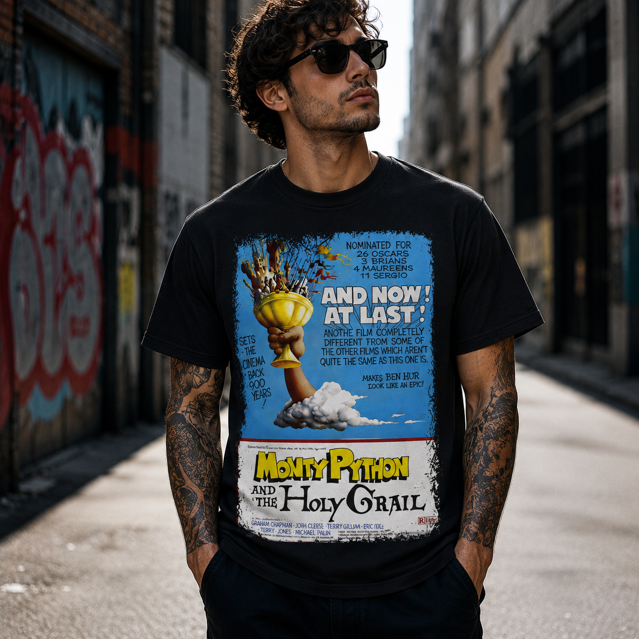 Monty Python & the Holy Grail - Movie Poster Inspired Unisex Black Shirt