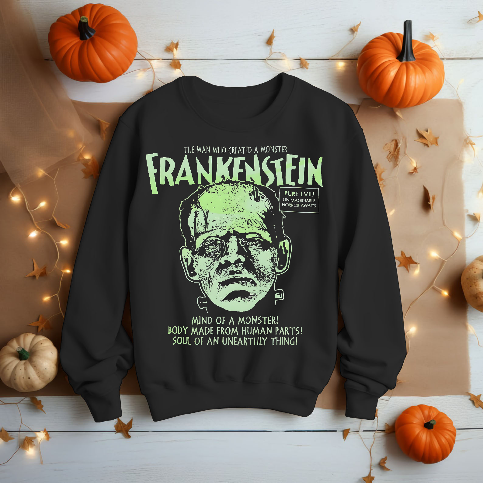 Frankenstein Monsters Glow in The Dark Face Shirt - HQ