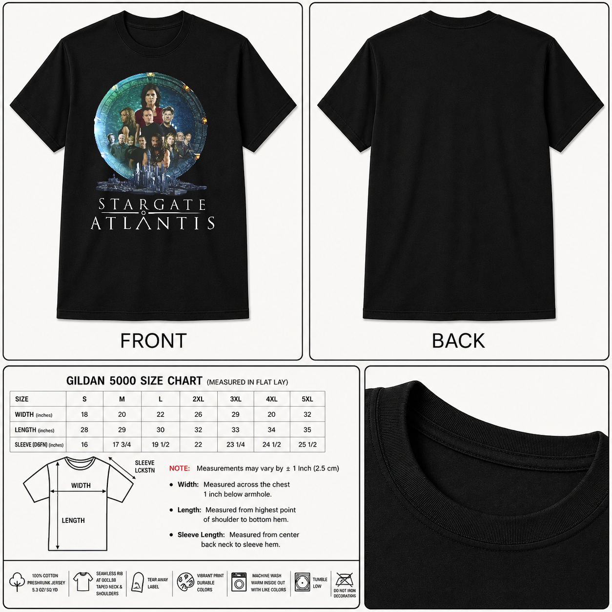 Stargate Atlantis Unisex Tee, Sci-Fi Graphic T-Shirt, Space TV Show Shirt-TH82029