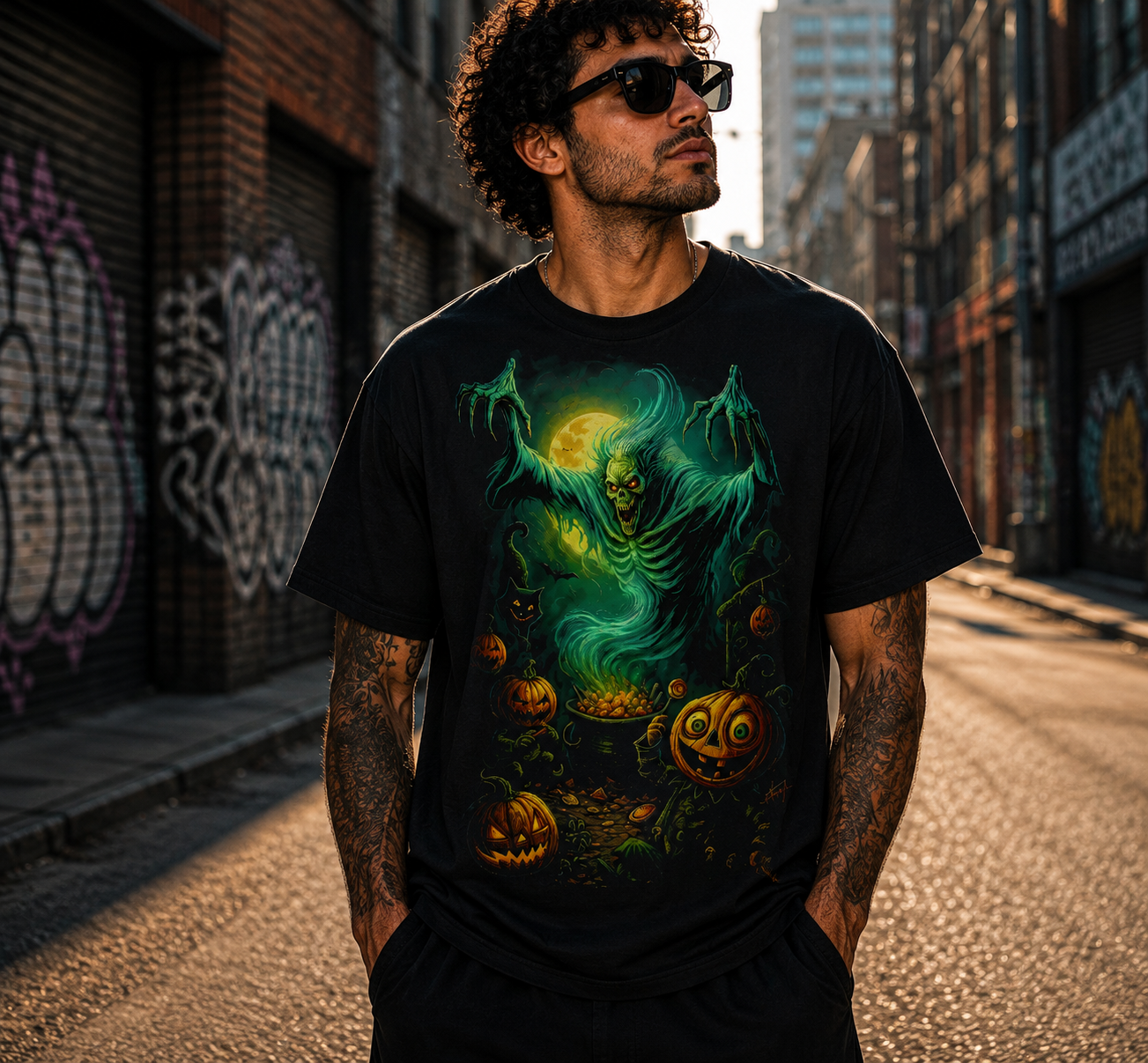 Inspired by Classic Halloween Horror –Candy Cauldron Ghost Wraith Shirt